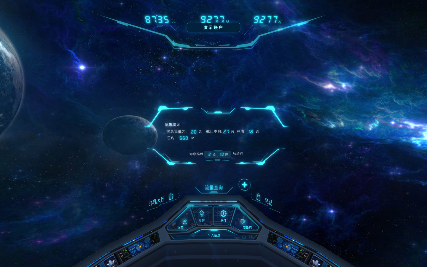 三维综合运营驾驶舱样板运行画面